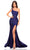 Amarra 88877 - Asymmetrical Fitted Evening Dress Special Occasion Dress 000 / Navy