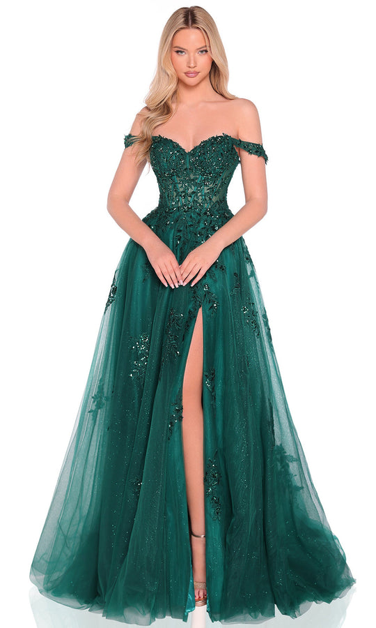 Amarra 88938 - Off Shoulder Sequin Gown with Slit