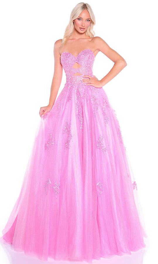 Amarra 89357 - Embroidered Strapless Ballgown with Cutout