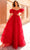 Amarra 94002 - Off Shoulder Ruffled Ballgown Special Occasion Dress 000 / Red