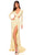Amarra 94019 - Waist Cut-Out Sheath Evening Dress Special Occasion Dress 000 / Light Yellow
