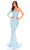 Amarra 94027 - Asymmetrical Floral Evening Dress Special Occasion Dress 000 / Light Blue/White