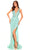 Amarra 94030 - Beaded Plunging V-Neck Evening Dress Special Occasion Dress 000 / Aqua