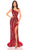 Amarra 94051 - Sequined High Slit Prom Gown Special Occasion Dress 000 / Red/Gold