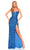 Amarra 94270 - High Slit Sequin Prom Dress Special Occasion Dress 000 / Peacock