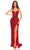 Amarra 94274 - Bead Fringed Sheath Prom Dress Special Occasion Dress 000 / Red