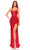 Amarra 94296 - Floral Sequin Plunging Evening Gown Special Occasion Dress 000 / Red