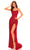 Amarra 94304 - Sequin Fringed Prom Dress Special Occasion Dress 000 / Red