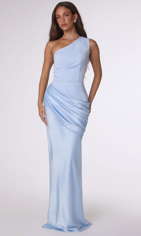 Amoris by Ladivine T748 - Draped Detail One Shoulder Dress