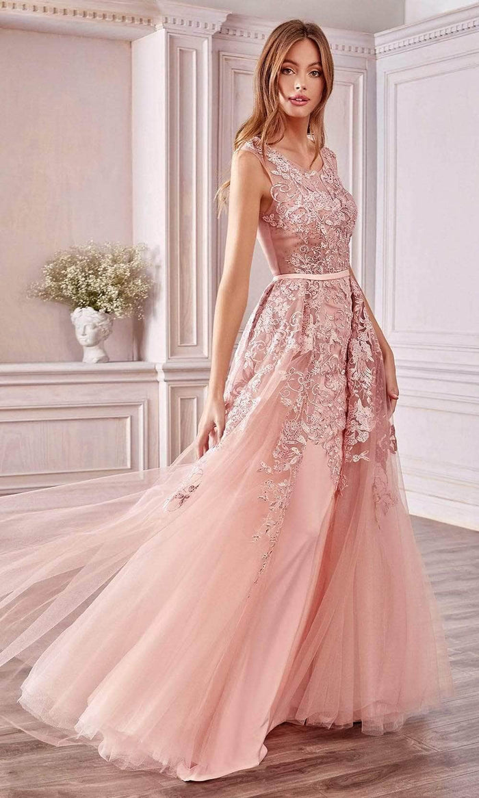 Andrea and Leo A0257 - Embroidered Cap Sleeve Evening Gown Mother of the Bride Dresses 2 / Dusty Rose