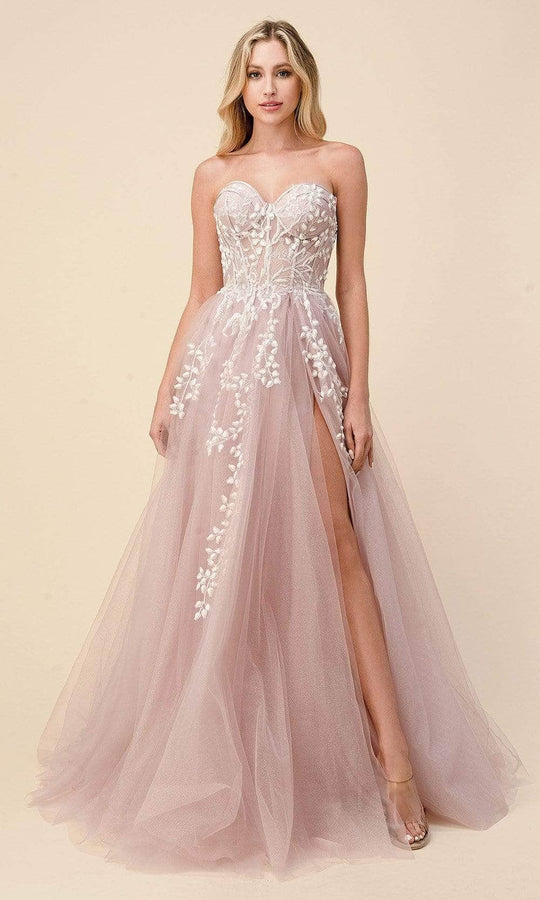 Andrea and Leo A1029 - Strapless Corset Tulle Prom Gown