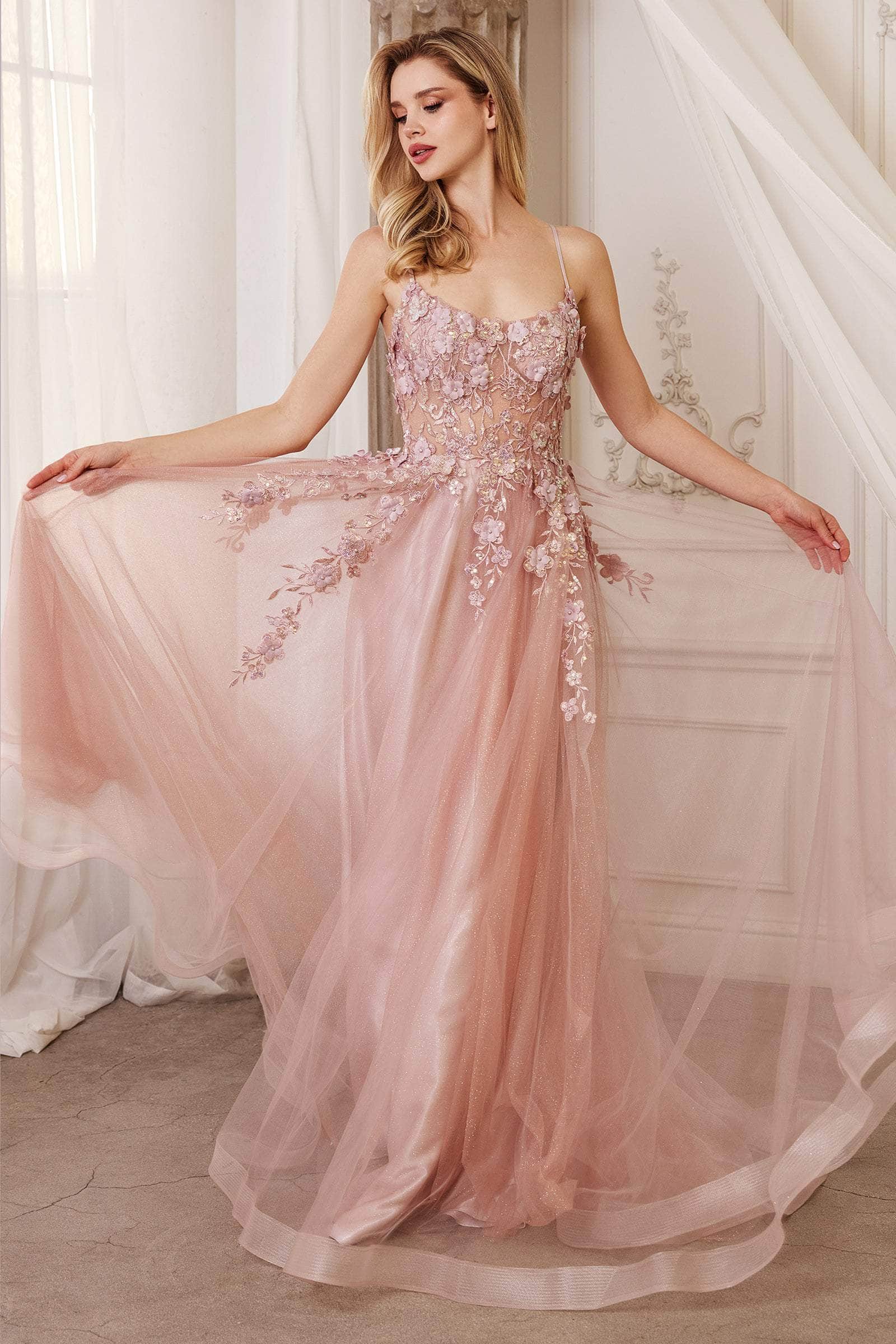 rose prom dresses Calliope Modest Prom Dress in Dusty Rose 2XLarge