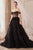 Andrea and Leo A1150 - Off Shoulder Ruffled Tiered Ballgown Evening Dresses 2 / Black