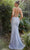 Andrea and Leo A1159 - Floral Beaded Lace-Up Evening Gown Pageant Dresses 8 / Blue