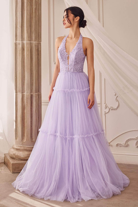 Andrea and Leo A1206 - Embroidered Halter Prom Dress