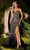 Andrea and Leo A1229 - Feathered Flare Gown Prom Dresses 2 / Black Nude
