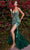 Andrea and Leo A1229 - Feathered Flare Gown Prom Dresses 2 / Emerald