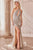 Andrea and Leo A1230 - Crystal Beaded Long Gown Prom Dresses 2 / Silver Nude