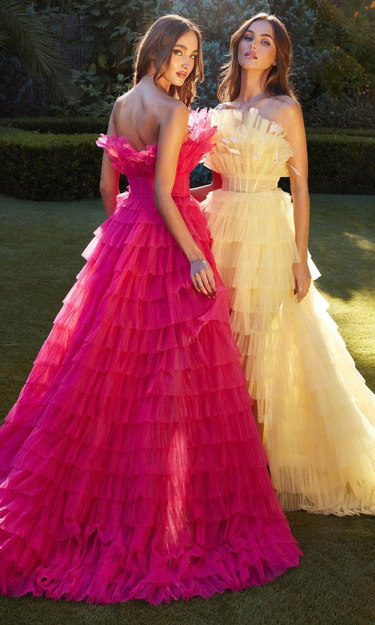 Andrea and Leo A1240 - Feathered A-Line Gown