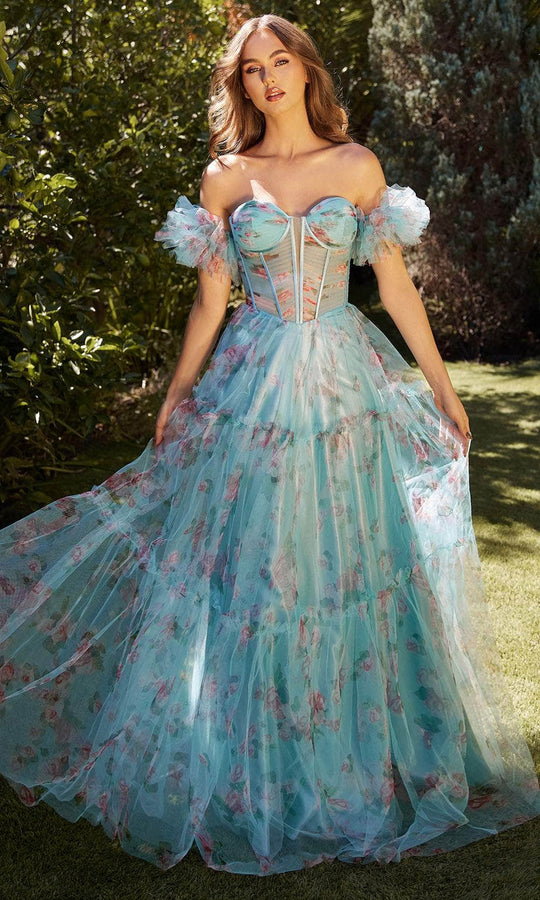 Andrea & Leo A1285 - Floral Sweetheart Evening Gown