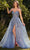 Andrea and Leo A1294 - Floral Appliqued Strapless Evening Dress Pageant Dresses 2 / Paris Blue