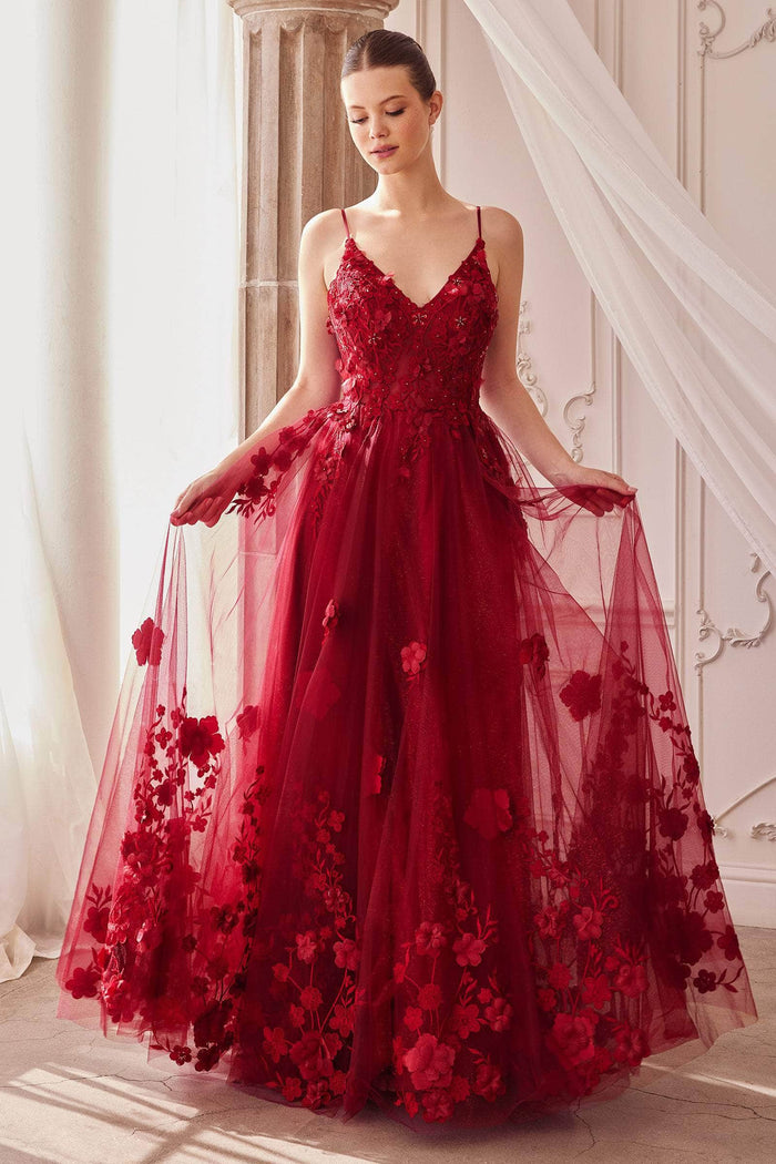 Enchanting Elegance: Sheer Floral AppliquÃ© Gown for Unforgettable Occasions main image 1