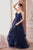 Andrea and Leo A1326 - Floral Applique Gown Prom Dresses 2 / Navy