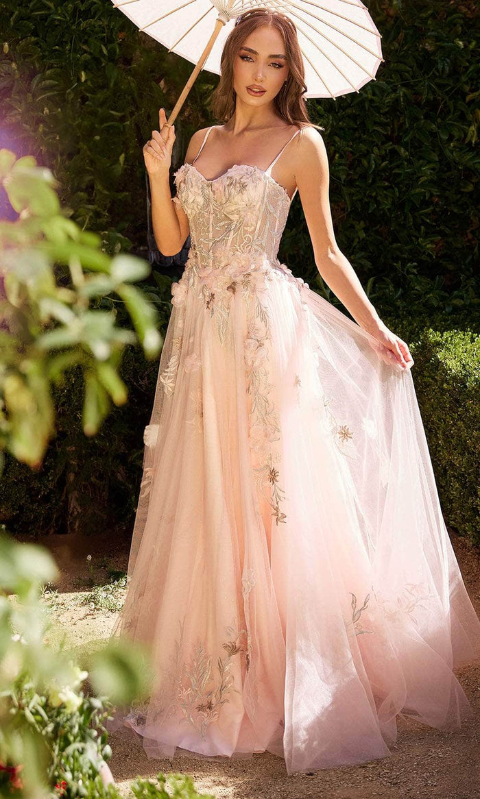 Andrea And Leo A1330 - Sweetheart 3D Floral Evening Dress Evening Dresses 2 / Blush