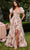 Andrea And Leo A1336 - Puff Sleeve Floral Gown Evening Dresses 2 / Cream