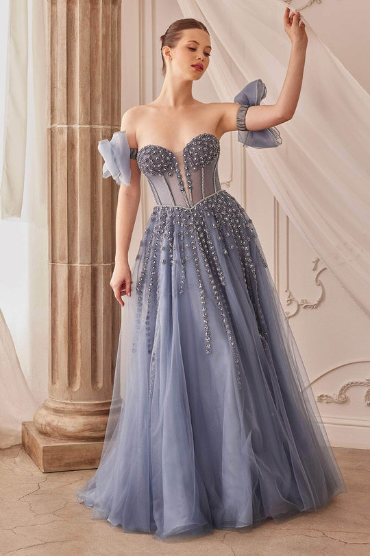 Andrea and Leo A1338 - Bow Sleeve Embellished Gown