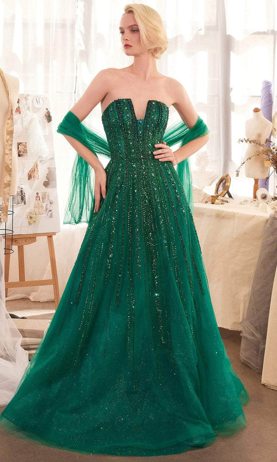 Andrea and Leo A1369 - A-Line Skirt Beaded Tulle Prom Gown