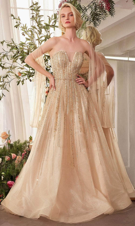 Andrea and Leo A1369 - A-Line Skirt Beaded Tulle Prom Gown