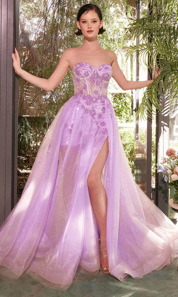 formal lavender dresses Deep V-Neck Short Sleeves Stretch Satin Formal Dress With Split Hot Pink HOT ! Formal Dresses One