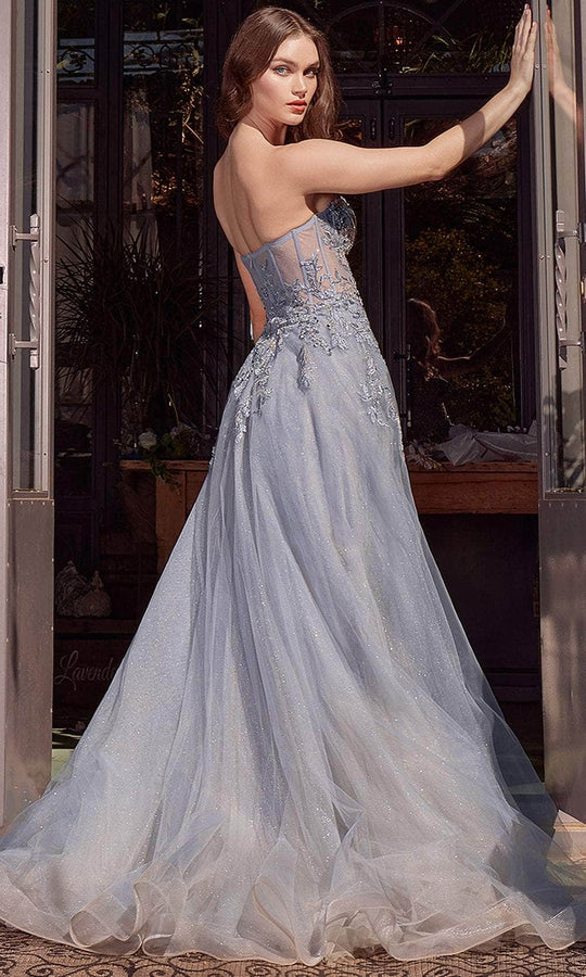 Andrea and Leo A1415 - Beaded Applique Sheer Sweetheart Ballgown