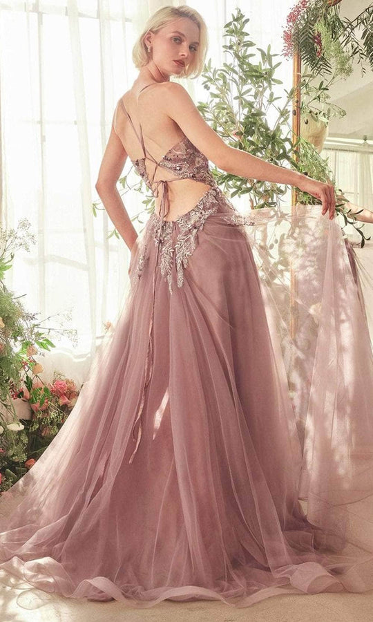 Andrea and Leo A1419 - V-Neck Beaded Applique Prom Gown