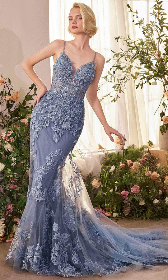Andrea and Leo A1421 - V-Neck Beaded Embroidered Prom Gown