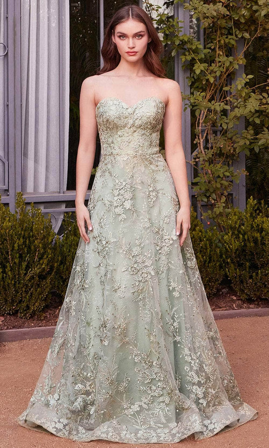 Andrea and Leo A1446 - Floral Embroidered Sweetheart Prom Gown