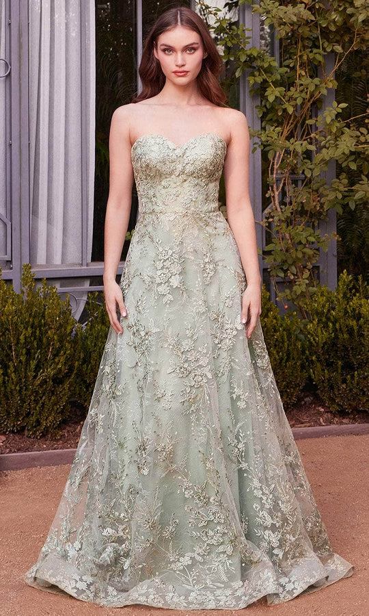 Andrea and Leo A1446 - Floral Embroidered Sweetheart Prom Gown