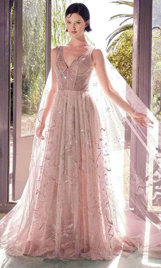 Andrea and Leo A1459 - Star Sign Embroidered A-Line Evening Gown