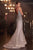 Andrea and Leo B718 - Plunged V-Neck Embellished Prom Gown Prom Dresses 6 / Silver