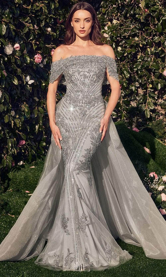 Andrea and Leo MA103 - Off Shoulder Applique Long Gown