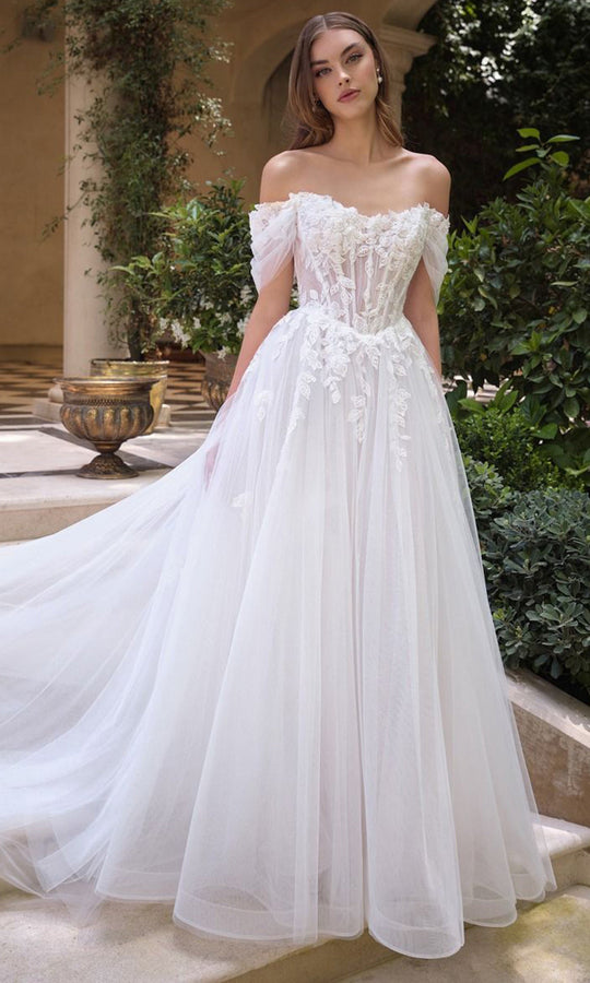 Andrea and Leo WL089 - Off Shoulder Lace Embroidered Bridal Gown