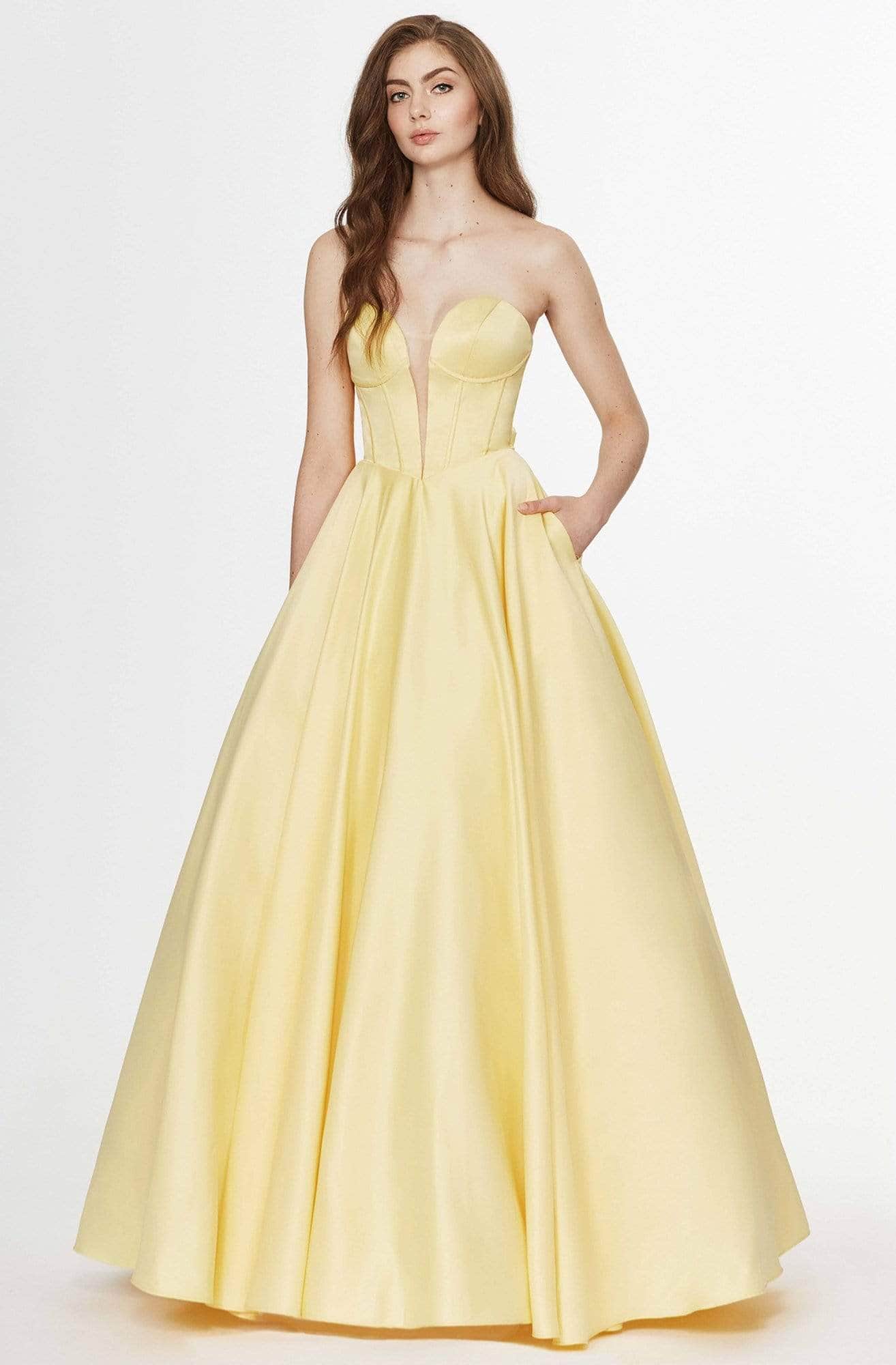 Angela & Alison - 31007 Crystal Ornate Illusion Panel Sheath Dress main image 1