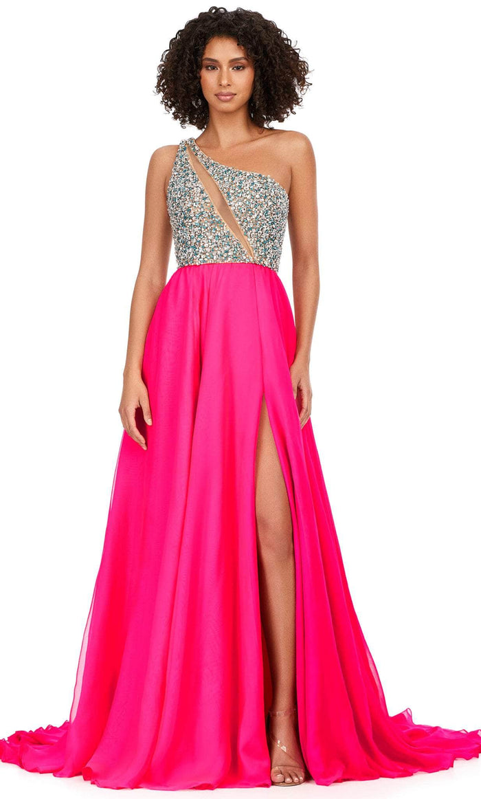 Ashley Lauren 11245 - Asymmetrical Neck A-Line Gown 4 / Hot Pink - Shop Ashley Lauren Dresses On Couture Candy at CoutureCandy.com Ashley Lauren 11245 - Asymmetrical Neck A-Line Gown 4 / Hot Pink - Shop Ashley Lauren Dresses On Couture Candy at CoutureCandy.com