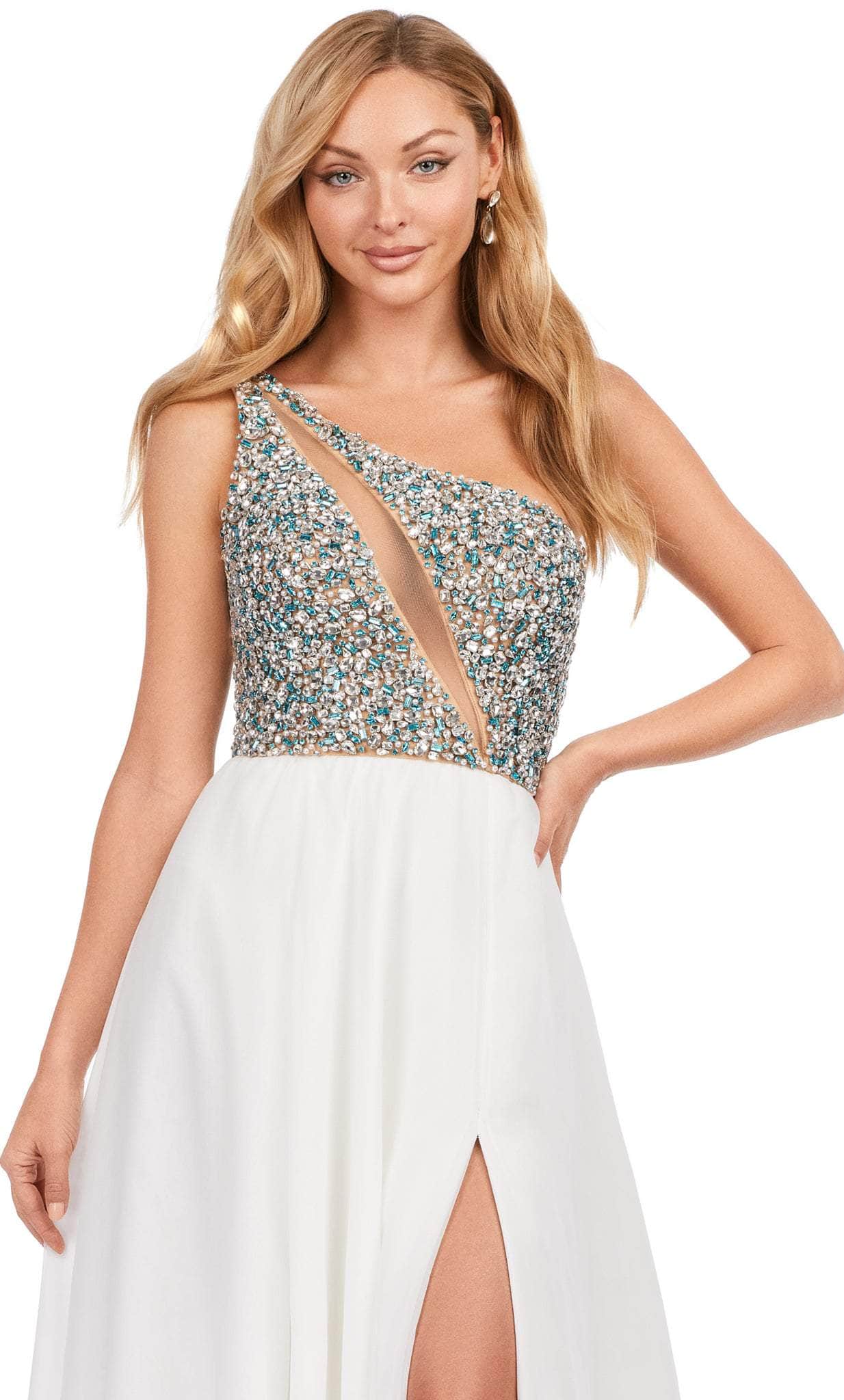 Ashley Lauren 11245 - Asymmetrical Neck A-line Gown – Couture Candy