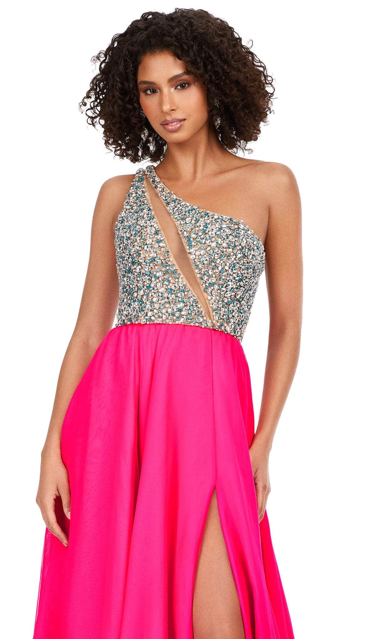Ashley Lauren 11245 - Asymmetrical Neck A-line Gown – Couture Candy