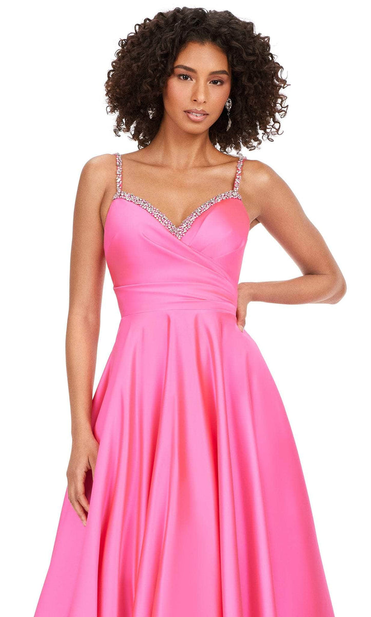 Ashley Lauren 11267 - Jewel Trimmed Satin Ballgown – Couture Candy
