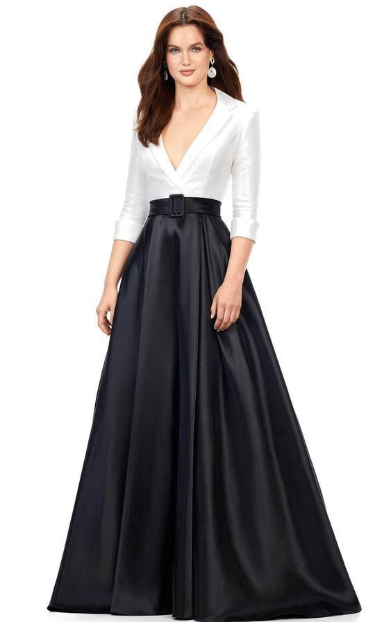 Ashley Lauren 11326 - Satin V-Neck Ballgown
