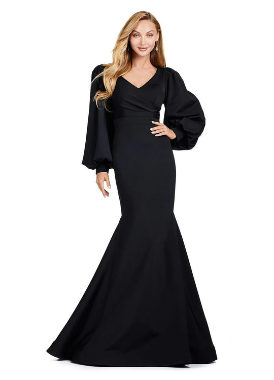 Ashley Lauren 11345 - Bishop Sleeve V-Neck Prom Gown