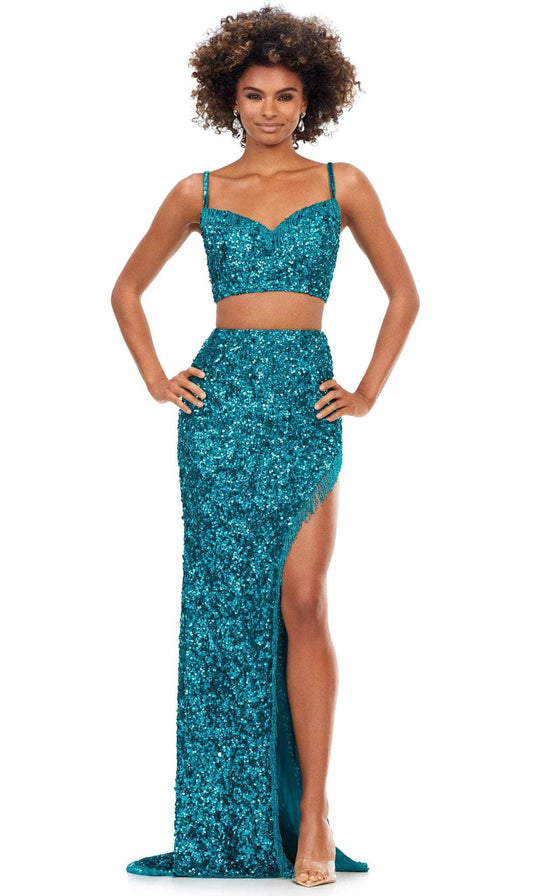 Ashley Lauren 11370 - Sequined Sleeveless Prom Gown